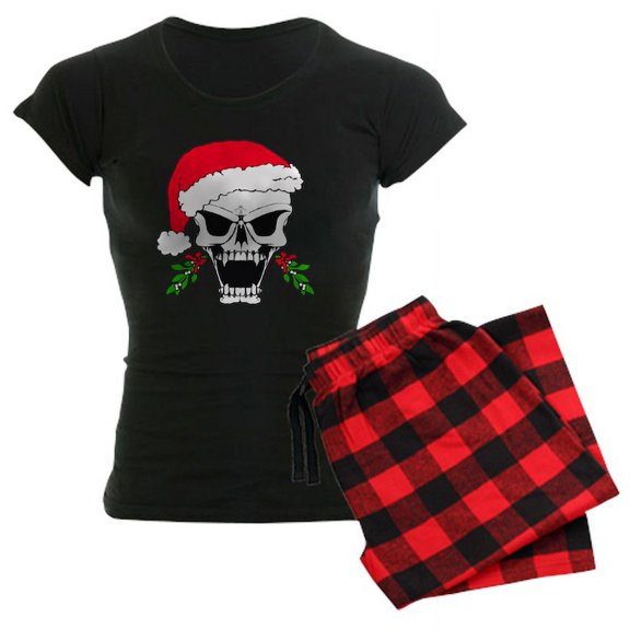CafePress - Santa Skull - Women's Dark Pajamas