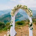 thumbnail image 4 of Cortinas de arco blancas, telón de fondo de boda de tela reutilizable para decoración de bodas en interiores y exteriores, baby showers de novia, telón de fondo para fotografía, 1 panel, 28" x 19, 4 of 7
