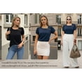 thumbnail image 6 of MOYIKO Womens Petal Sleeve Tops Summer Trendy T Shirt Casual Loose Square Neck Button Blouse Tees, 6 of 7