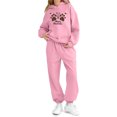 thumbnail image 5 of Zefriona Kids Sporty Fleece Hooded Sweater and Active Cuffed Sweatsuit Pants Set 2-13Y Pink Size 5, 5 of 6