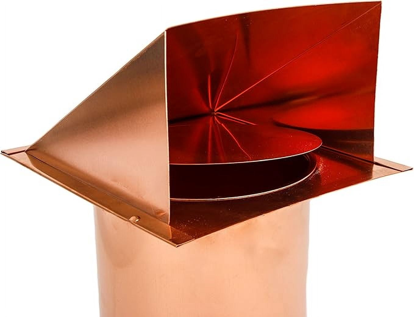 FAMCO Copper Hooded Wall Vent With Damper, Dryer Vent Outlet Used For Air Exhaust Applications