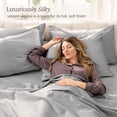 thumbnail image 6 of Bare Home Organic Sateen Sheet Set - 400 Thread Count - 100% Organic Cotton - 5 Piece - Split King, Light Gray, 6 of 11