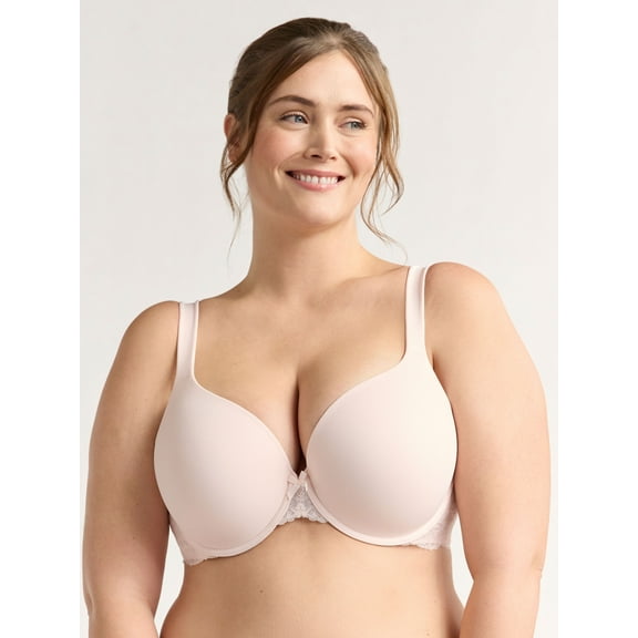 Joyspun Women's & Women's Plus Lace Wing T-Shirt Bra, Sizes 38DD-46DDD