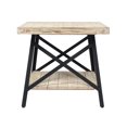thumbnail image 6 of Artum Hill Hudson Whitewash 24" End Table with Storage Shelf and X-Base Metal Legs, 6 of 6
