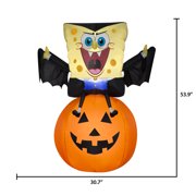 Airblown Inflatables Vampire SpongeBob on a Pumpkin, 4'