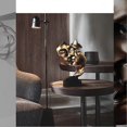 thumbnail image 3 of Sculpture Home Decor Mask Gold Statue Face Modern Resin Figures for Decoration Desk Office Table Couple Mask Crafts, 3 of 5