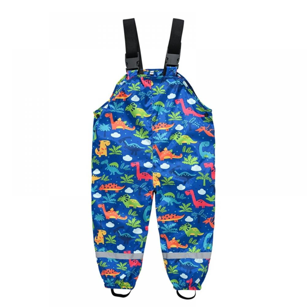 Uccdo Kids Waterproof Rain Pants Rainwear, Boys Girls Outdoor Suspender