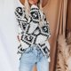thumbnail image 1 of Fleece Pullover, Acrylic Polyester Casual Warm Women Fleece Sweater Color Contrast Pattern For Date ANGGREK Otros, 1 of 6