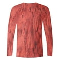 thumbnail image 4 of SGFCWSX Graphic Tee for Men,Lightweight Round Neck Casual Long Sleeve T-Shirt Red M, 4 of 5