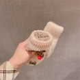 thumbnail image 7 of ZHaobin Christmas Full Finger Mittens Women Girl Winter Snow Bow Plush Gloves Cute Bear Gloves Warm Thicken Knitted Gloves Gifts (E), 7 of 7