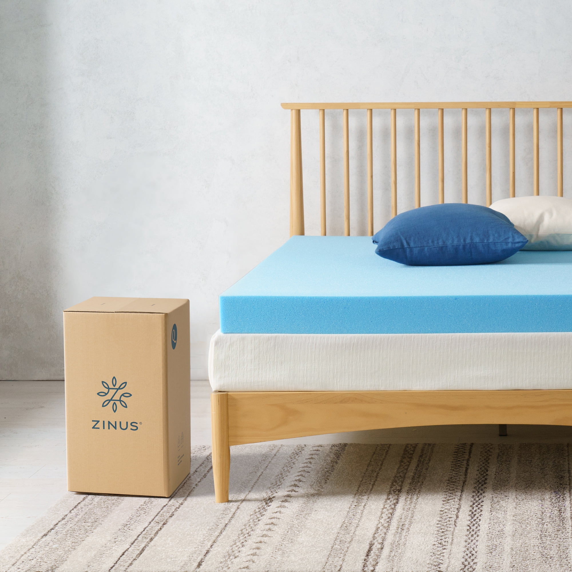 Zinus 4" Green Tea Cooling Gel Memory Foam Mattress Topper, Queen