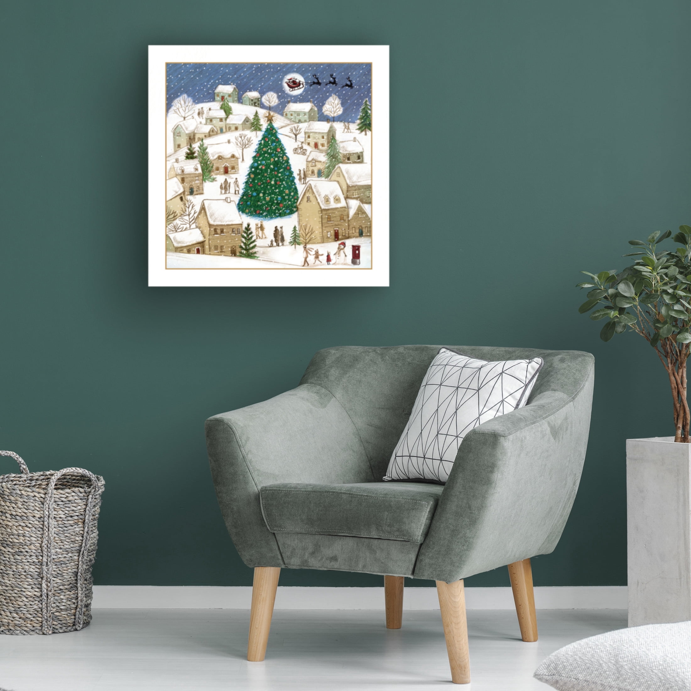 Canvas Wall Art - Paper Dove Co Ltd 'Sketchy Village Scene 23' Wall Art for Living Room, Bedroom, or Office Décor by Trademark Fine Art - 24 x 24 Inches