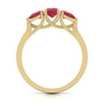 thumbnail image 2 of Emerald and Pear Cut Natural Ruby Gemstone Ring in 14K Yellow Gold (Size: 8), 2 of 6