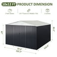 thumbnail image 4 of MUCHANT 12'x10' Outdoor Metal Storage Shed with Updated Frame Structure and Lockable Doors, Steel Garden Tool Sheds for Backyard, Patio, Lawn, White, 4 of 6