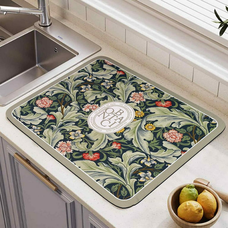 Tohuu Fantasy Style Draining Mat Super Absorbent Kitchen Countertop  Technology Cloth Drain Pad Dish Drying Mat Printed Polyester Fabric for  Kitchen Counter wondeful 