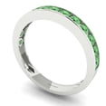 thumbnail image 2 of 0.39 ctw Wedding Band for Women - 14K White Gold Simulated Green Diamond Stackable Eternity Ring, 2 of 6