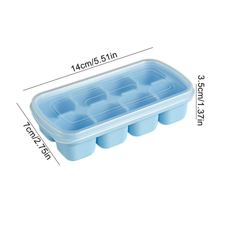 Ice Cube Tray Silicone with Cover Baby Food Storage Ice Cube Maker Ice Mold