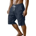 thumbnail image 2 of CQONEPT Mens Casual Shorts Cotton Athletic Workout Shorts Lounge Bermuda Drawstring Sweat Shorts with Pockets Navy 2XL, 2 of 7