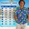 thumbnail image 6 of Xixirimido Tropical Flowers Blue Couples Matching Vacation Outfits Men's Breathable Short Sleeve Shirt & Women's Irregular Hem Dress Coordinated Summer Wear for Dating, 2XL, 6 of 7
