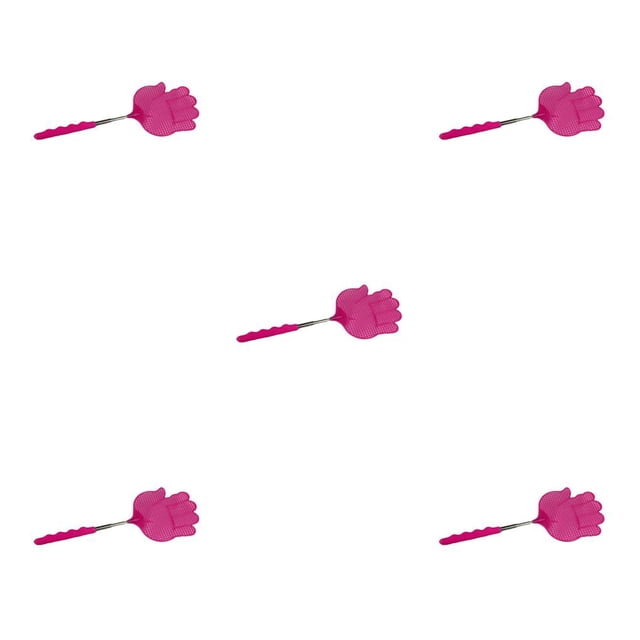 Transemion Retractable Fly Swatter Flexible Adjustable Flyswatter Portable Plastic Tool Good Elasticity Telescopic Handle Pink 5Set