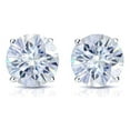 thumbnail image 3 of Platinum Round Moissanite Stud Earrings (3 1/2ct TGW, 8mm, G-H) 4-Prong Set, Screw-Back by Diamond Wish, 3 of 4