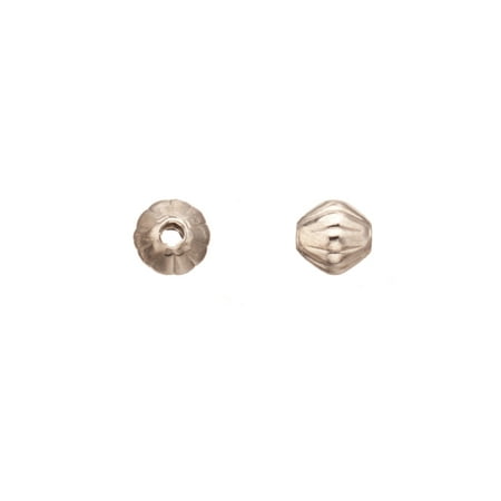 Brass Bicone - Bicone Corrugated Bead Rhodium-Finished Brass 4mm 100pcs/pack (2-Pack Value Bundle), SAVE $1