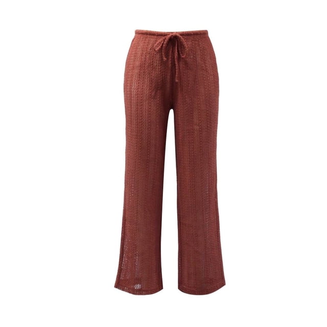 Ropa Playa Ocean Pacific para Mujer Pantalón Crochet Elástico Cintas Cintura Rojo Talla G