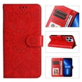 thumbnail image 1 of TECH CIRCLE for iPhone 14 Pro 6.1" 2022 Magnetic Clasp Case, PU Leather Flip Wallet Case with Cart Slot Kickstand & Wrist Strap Shockproof Protective Case for iPhone 14 Pro Women Ladies, Red, 1 of 13