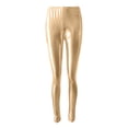 thumbnail image 5 of Womens Shiny Metallic Faux Leather Skinny Leggings, High Waist Stretch Tight Pants for Party Club Gold XL, 5 of 6