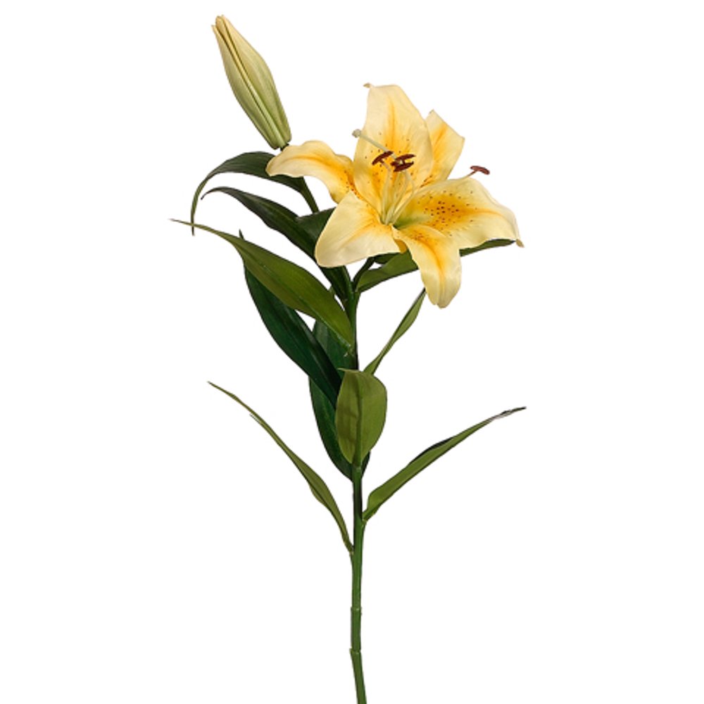 Pack of 12 Artificial Golden Yellow Stargazer Lily Flower Sprays 35