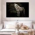 thumbnail image 2 of Elephant Stock The Lone Wolf Wall Art - Horizontal Canvas Wall Art - Living Room Wall Decor - Animal Canvas - Black And Gray Decor - 51" x 34", 2 of 8