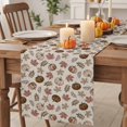 thumbnail image 2 of Vintage Pumpkins Fall Cotton Linen Rectangle Table Runners 13"x48", Beige Thanksgiving Botanical Farm Coffee Table Runner Dresser Scarves Luxury Table Runners for Wedding Party Banquet Dinner Decor, 2 of 8