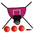 thumbnail image 1 of S SERENABLE Mini Panier de Basketball pour Trampoline Accessoires de Trampoline Extérieur Rose Rouge avec Trois Balles, 1 of 9