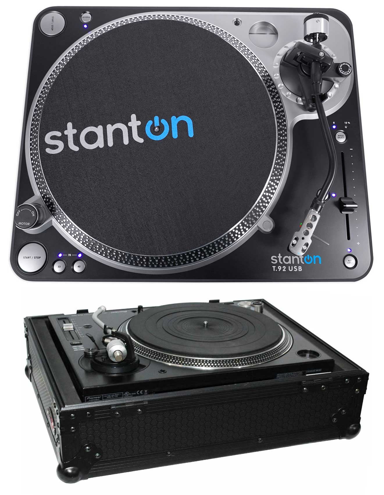 Stanton T.92 M2 USB Direct-Drive S-arm USB DJ Turntable + Hard 