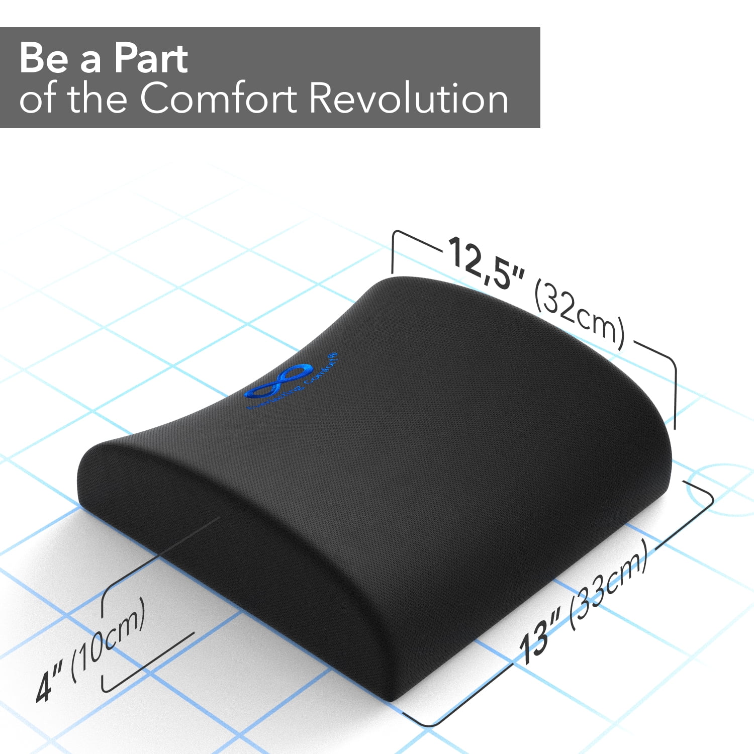 Everlasting Comfort Memory Foam Back Cushion - Black for sale