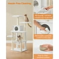 thumbnail image 4 of Cat Tree, 54.3-Inch Cat Tower with Scratching Posts, Hammock, Cat Cave, Padded Perches, Wooden Cat Condo, Cloud White, 4 of 7