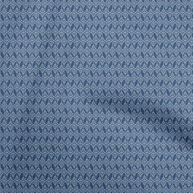 oneOone Cotton Poplin Blue Fabric Abstracts Sewing Craft Projects Fabric Prints By Yard 42 Inch Wide