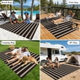 thumbnail image 7 of Enyhom Waterproof Outdoor Rug 5'x8', Reversible Striped Patio Rug, Plastic Straw Outdoor RV Carpet for Outsides, Patio, Camping, Balcony, RV and Deck, Black/Beige, 7 of 7