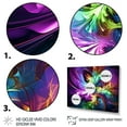 thumbnail image 3 of Designart "Fusion of Purple and Green Fractals II" Abstract Framed Wall Art Decor - Modern Purple Abstract Fractal Living Room Framed Canvas Art, 3 of 6