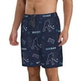 thumbnail image 2 of Susaid Hockey Players Print Men's Swim Trunks Hawaiian Bathing Mesh Lining Suit Swimsuits Beach Shorts with Pockets-3X-Large, 2 of 6