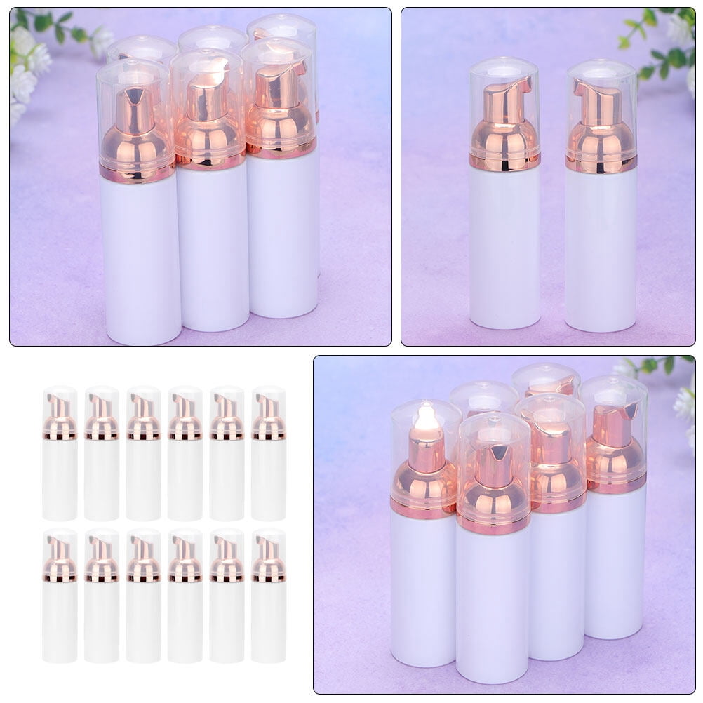 Raindrops Facial Foaming Bottles for Travel Portable Dispenser 12 Pieces 30ml PET Transparent