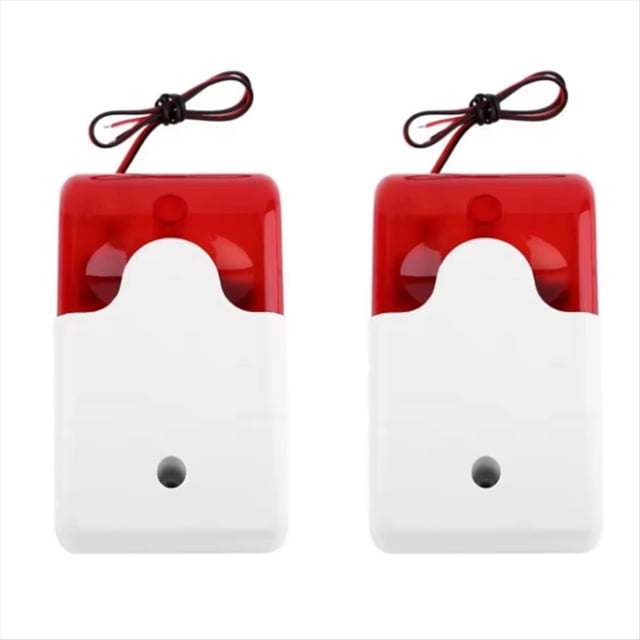 Flash LED Strobe Light Wired Siren 12V Work for Burglar Alarm System Mini Strobe Siren Indicator Light Sound Alarm Siren