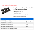 thumbnail image 2 of Body Mount Set - Compatible with 1983 - 1994 Chevy S10 Blazer 1984 1985 1986 1987 1988 1989 1990 1991 1992 1993, 2 of 2