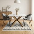 thumbnail image 3 of ODIKA 5'x7' Black Cream Geometric Washable Area Rug Bold Abstract Patterns with Intricate Symmetry for Small Living Room, Bedroom, Easy Care, Non-Shedding, Pet Friendly, 3 of 6