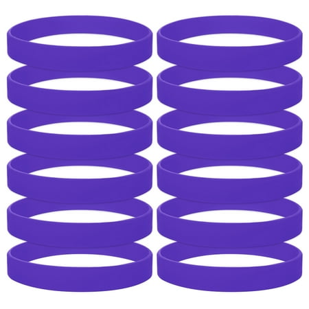Thick Silicone Wristbands GOGO 12PCS Rubber Bracelets for Kids Silicone Rubber Wrist Bands For Events Party Favors - Purple ()