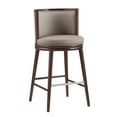 thumbnail image 6 of Evalyn Taupe Leatherette Barstool with Beech Wood Legs Modern Kitchen Island Seating with Padded Seat and Footrest, 6 of 9