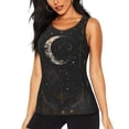 thumbnail image 1 of Fotbe Abstract Starry Sky Moon Blusas Sin Mangas para Mujer – Estilo Casual, Corte Suelto, Slim-Fit, Cuello Redondo Deportivo, Tops de Verano para Gimnasio y Yoga-Small, 1 of 7