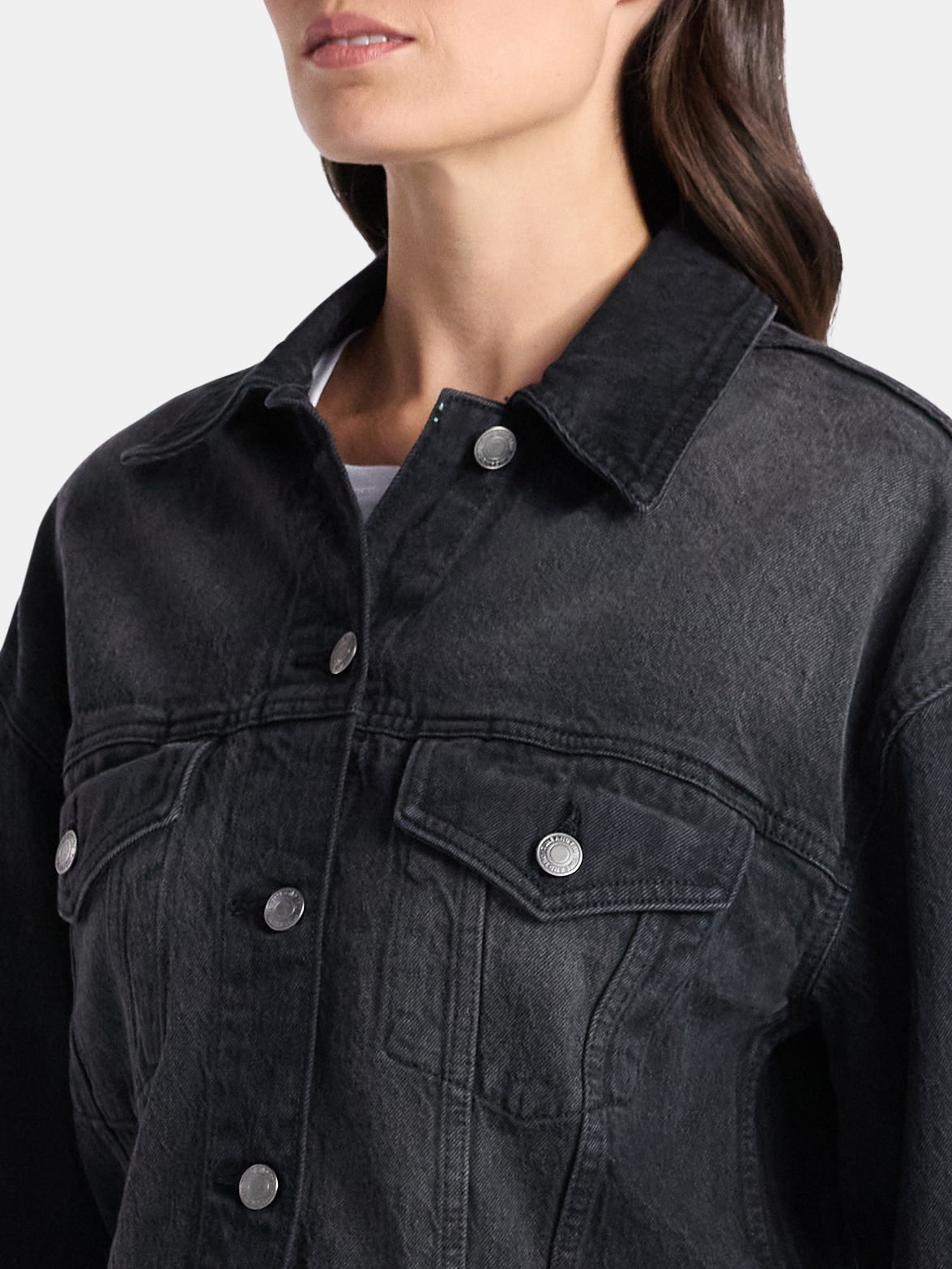 Time and Tru Women’s Cropped Denim Jacket, Sizes XS-3XL