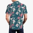 thumbnail image 4 of Balery Lilies Flowers Printed Men’s Short Sleeve Polo Shirt, Midweight Men's Shirt,Golf Polo shirts -Medium, 4 of 9