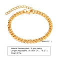 thumbnail image 6 of Vnox Basic Men's Cuban Twist Rope Chain Bracelets 1/2/3Pcs in One Set, Gold Color Stainless Steel Figaro Wheat Links GC, 6 of 6